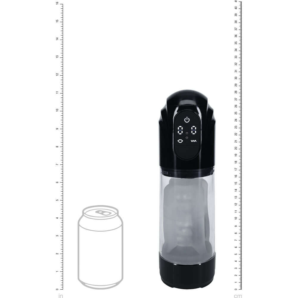 PUMPED TechnoThrust Auto Masturbator - Black/Clear USB Rechargeable Auto Maturbator